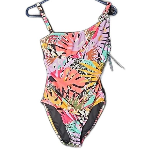 Other - NWT Blue Rod Beattie Bathing Swim Suit Size 8 Tropical Floral Whole Bathing Suit